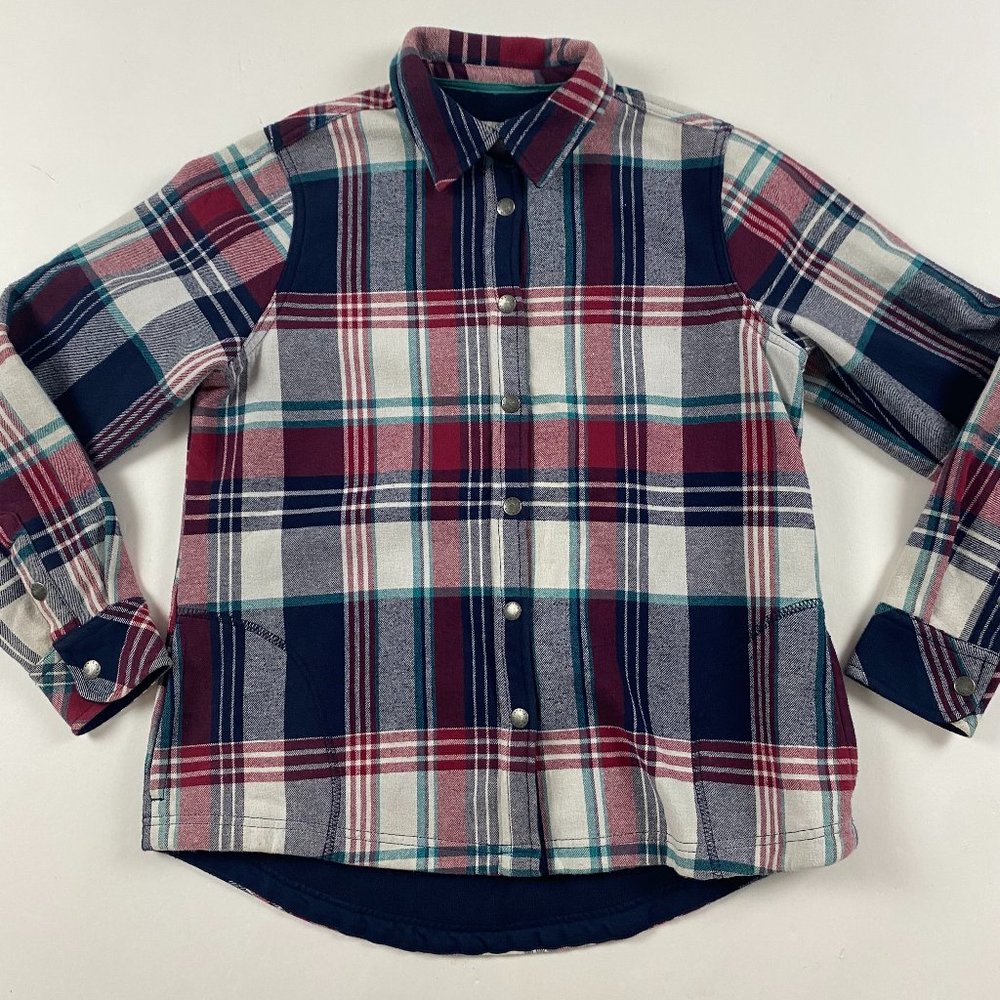 Orvis Womens Flannel Shacket Shirt Jacket Size Medium Cotton Plaid Tartan Check
